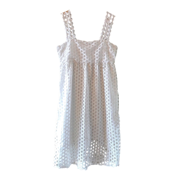 Line & Dot Raneal Dress Loop Laced Eyelet Lace White Back Zipper Size Medium - Picture 2 of 12